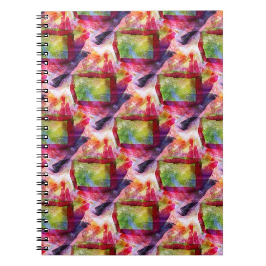 抽象的な緑、赤い壁紙 ノートブック (正面)