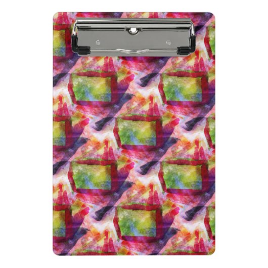 抽象的な緑、赤い壁紙 ミニクリップボード (正面)