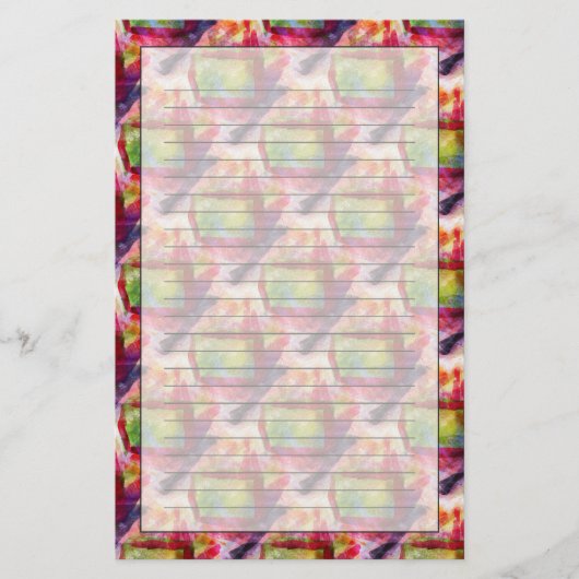 抽象的な緑、赤い壁紙 便箋 (正面)