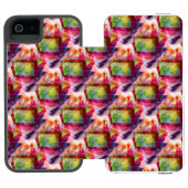 抽象的な緑、赤い壁紙 INCIPIO iPhoneウォレットケース (フォリオ Open)