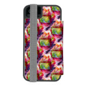 抽象的な緑、赤い壁紙 INCIPIO iPhoneウォレットケース (フォリオ裏面)