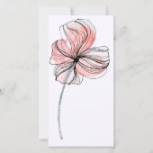 抽象的な線が描かれたデリケートな花のアドバイスカード (正面)