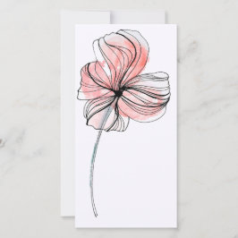 抽象的な線が描かれたデリケートな花のアドバイスカード