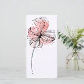 抽象的な線が描かれたデリケートな花のアドバイスカード (スタンド正面)