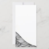 抽象的な線が描かれたデリケートな花のアドバイスカード (裏面)