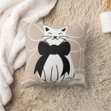抽象的な線と黒白の猫