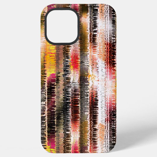 抽象的な縞模様の派手な切り絵 iPhoneケース (裏面)