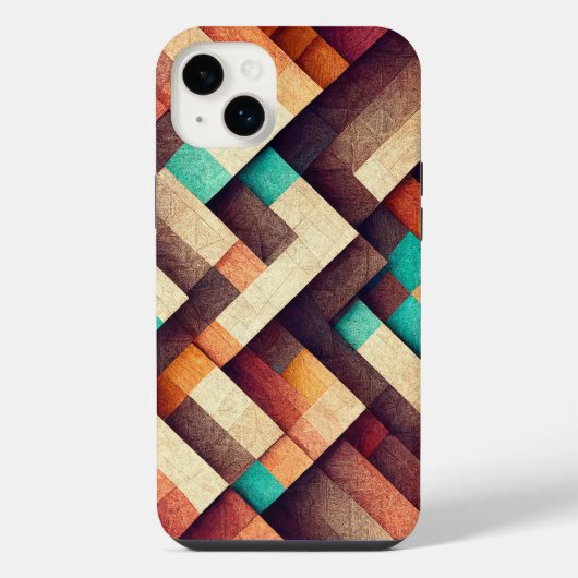 抽象的な織り木材 iPhoneケース (裏面)