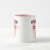 抽象的な美しい顔のコーヒーマグ マグカップ (中央)