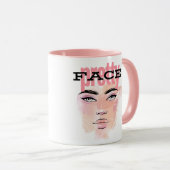 抽象的な美しい顔のコーヒーマグ マグカップ (正面右)