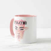 抽象的な美しい顔のコーヒーマグ マグカップ (正面左)