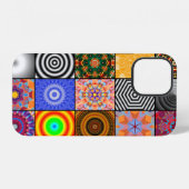 抽象的な背景の美しい色抽象、アート iPhoneケース (裏面横)