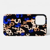 抽象的な背景の落ちる数字。抽象的な背景 iPhoneケース (裏面横)