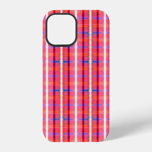 抽象的な背景、色とりどりのストライプが交差する iPhoneケース (裏面)