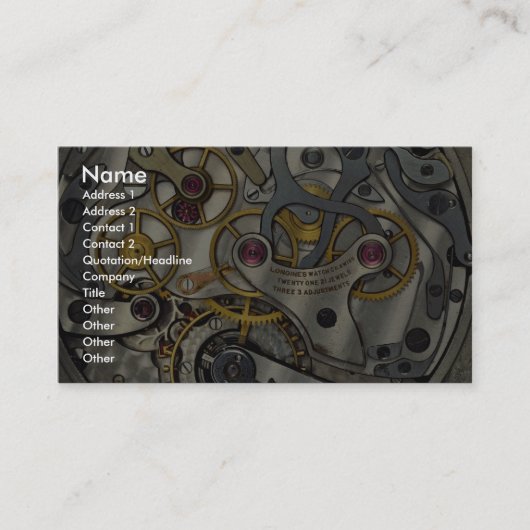 抽象的な腕時計のギア 名刺 (正面)