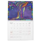 抽象的な自然のスケッチ カレンダー (3月 2027)