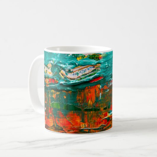 抽象的な自然のペイントパターン コーヒーマグカップ (正面左)