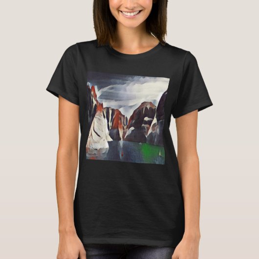 抽象的な自然の山の景色Tシャツ Tシャツ (正面)