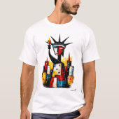 抽象的な自由の女神 | モダン・エクスプレッショニズム Tシャツ (正面)