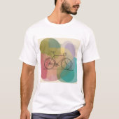 抽象的な自転車のグラフィック 白Tシャツ Tシャツ (正面)