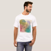 抽象的な自転車のグラフィック 白Tシャツ Tシャツ (正面フル)