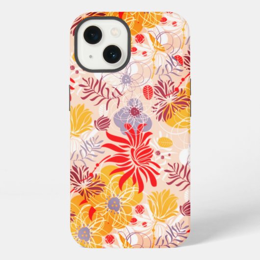 抽象的な色とりどりの花 iPhoneケース (裏面)
