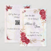 抽象的な色のマルーンテーマ 招待状 (正面/裏面)