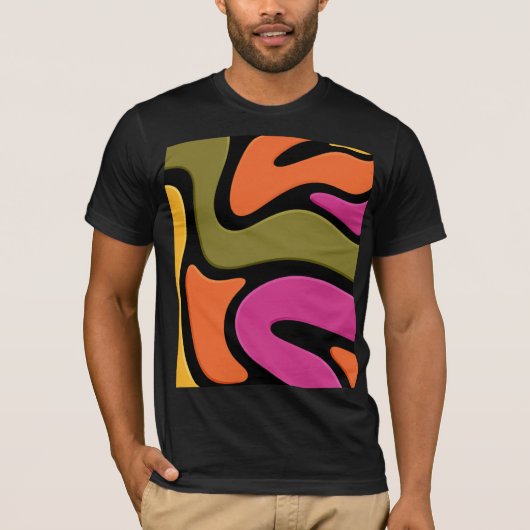 抽象的な色の波のTシャツ Tシャツ (正面)