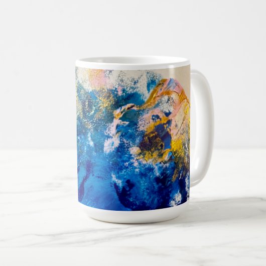 抽象的な色の渦巻き キャンドルでリラックス  コーヒーマグカップ (正面右)