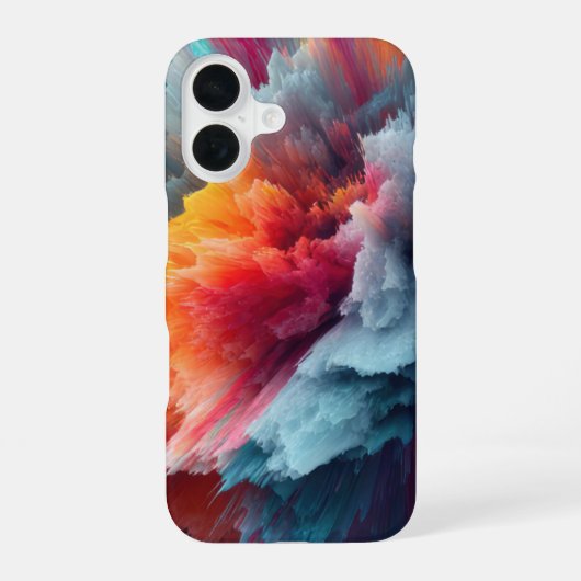 抽象的な色の爆発 モダン iPhone 16ケース (裏面)