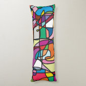 抽象的な色の落書きの抱き枕 ボディピロー (裏面 (縦))