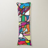 抽象的な色の落書きの抱き枕 ボディピロー (正面縦)