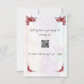 抽象的な色合いのバーガンディカラーテーマ 招待状 (裏面)