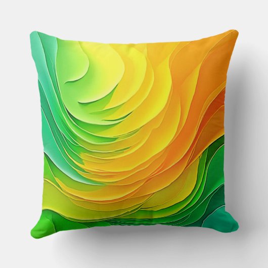 抽象的な色彩のエネルギーの流れのデザイン クッション (裏面)