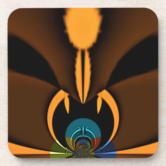 抽象的な色彩対比アートプリント コースター (正面)