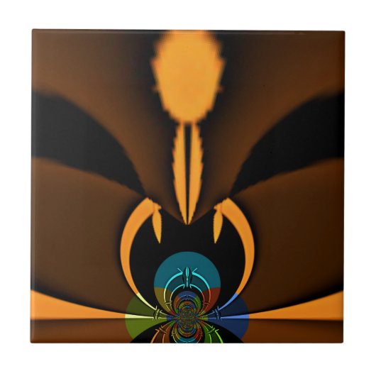 抽象的な色彩対比アートプリント タイル (正面)