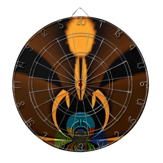 抽象的な色彩対比アートプリント ダーツボード (正面)