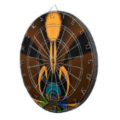 抽象的な色彩対比アートプリント ダーツボード (正面右)