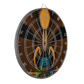 抽象的な色彩対比アートプリント ダーツボード (正面左)