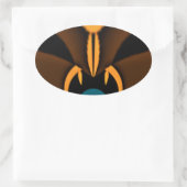 抽象的な色彩対比アートプリント 楕円形シール (バッグ)