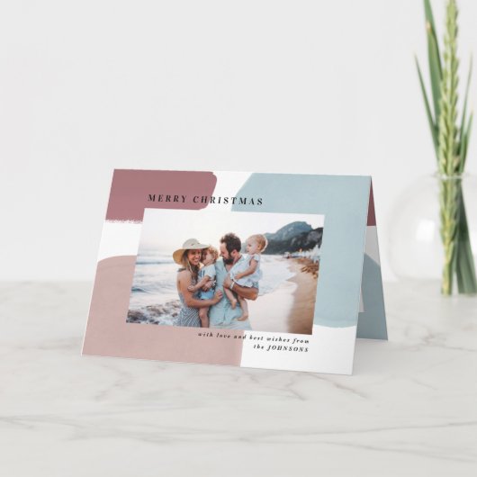 抽象的な色彩豊かなホリデー写真 カード (正面)