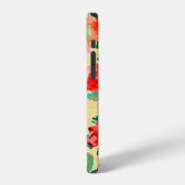 抽象的な花が描かれたシームレスパターン iPhoneケース (左側面)