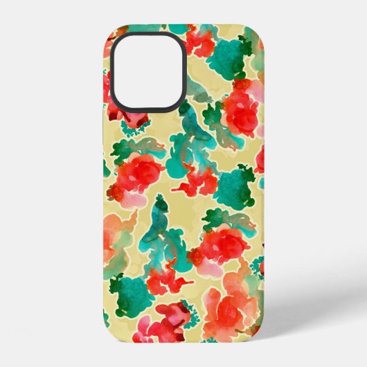 抽象的な花が描かれたシームレスパターン iPhoneケース (裏面)
