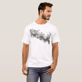抽象的な花のオリジナルデザイン Tシャツ (正面フル)