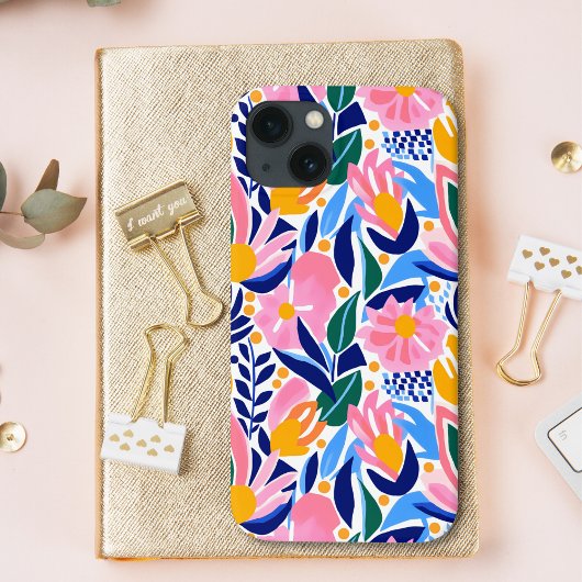 抽象的な花のカラフルな楽しいパターン Case-Mate iPhoneケース