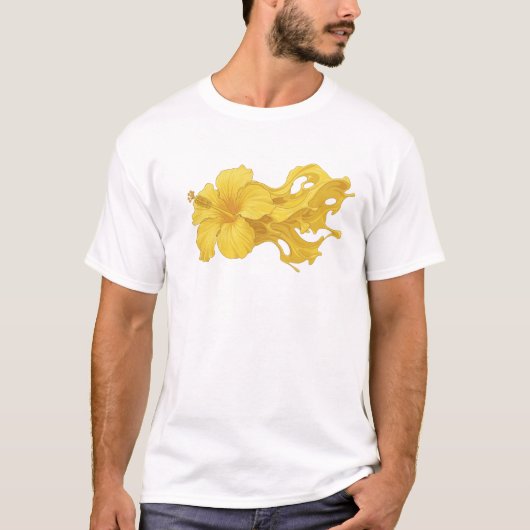 抽象的な花のクラシック デザイナー グラフィック Tシャツ (正面)
