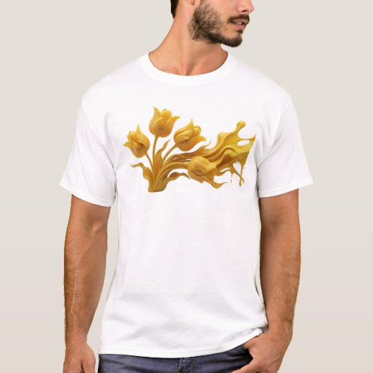 抽象的な花のグラフィックTシャツデザイン Tシャツ (正面)
