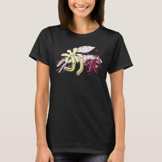 抽象的な花のグラフィティ モダンでビブラントなグラフィックTシャツ Tシャツ
