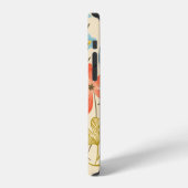 抽象的な花のシームレスパターン iPhoneケース (左側面)