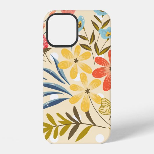 抽象的な花のシームレスパターン iPhoneケース (裏面)